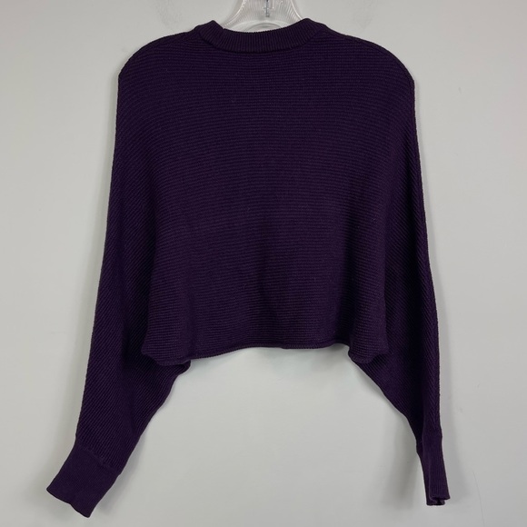 ARITZIA Wilfred Free Lolan Wool Sweater Cropped Oversized Purple XS Slouchy - Picture 6 of 10